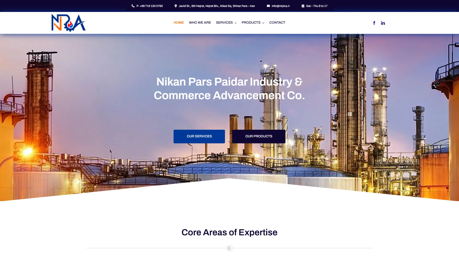 NIPICA Company website homepage