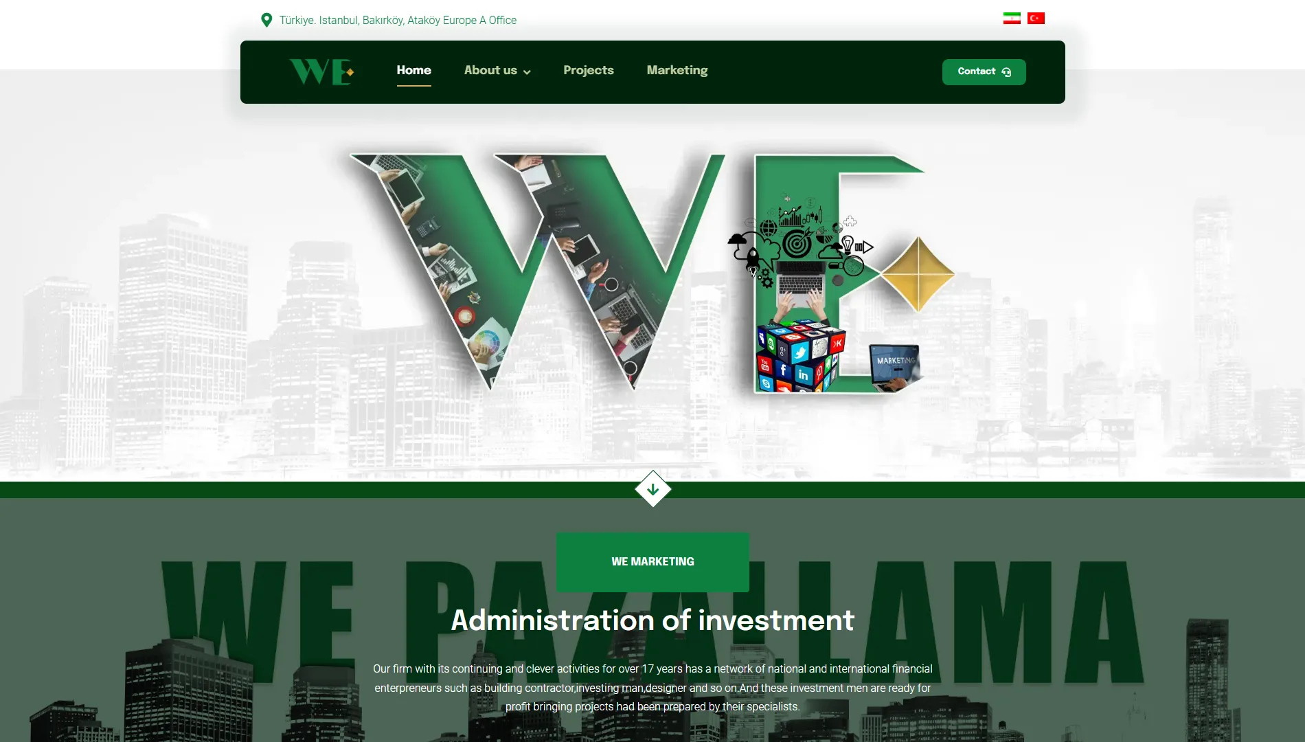 WE Group website homepage - Web Design